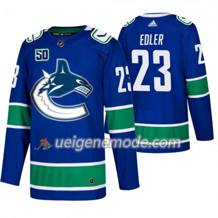 Herren Eishockey Vancouver Canucks Trikot Alexander Edler 23 50th Anniversary Adidas 2019-2020 Blau Authentic